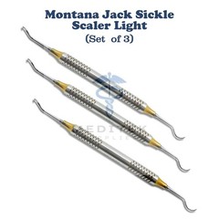 3 X Montana Jack Sickle Scaler Light Double Ended Dental Instruments CE