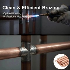 40 Sticks 15% Silver Brazing Rods – Flat Phos Copper Welding Rods for HVAC, Air