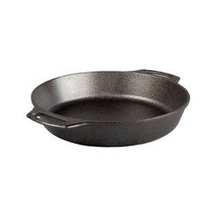 2.85qt Cast Iron Baker’s Skillet Black: Round Baking Dish, Hand Wash
