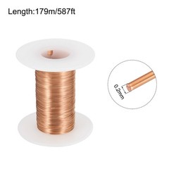 0.2mm Magnet Wire 587ft(179m) Enameled Copper Wire Winding 50g 155C Brown
