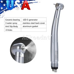 Dental High Speed Handpiece E-generator LED Ceramic 3 Spray 4 holes ASkeadnt