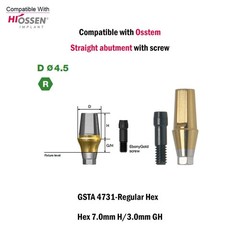 Titanium Straight Abutment Ti Cemented Abutment Compatible Osstem Hiossen TS M/R