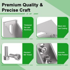 24 Sets Silver 3030 Aluminum Extrusion Profile Connector Corner Bracket Kit