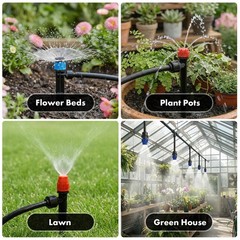 Drip Irrigation System 230FT Quick-Connect Kit with 1/4 230ft