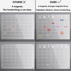 Neatsure Acrylic Magnetic Dry Erase Board Calendar for Fridge, 15″x11″, Clear