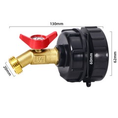 275-330 Gallon IBC Tote Tank Adapter 2.44″ Fine Thread 1/2″ Male NPT ×3/4″ GHT