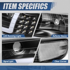 Auto Dynasty 4PCS LED DRL Headlights Assembly and Bumper Lamps Compatible with