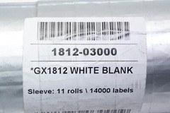 Lot of 55 Rolls Garvey GX1812 White Labels, 18x12mm, Security Cut 70,000 Labels