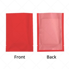 5x7in Matte Red Foil Mylar Flat Open Top Pouch Bag w/ Clear Back & Machine