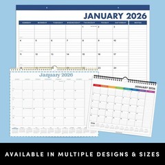 PAPERAGE 2026 Calendar, 12 Months (January 2026 – December Medium, Rainbow