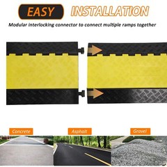 3 Channel Rubber Cable Protector Ramps 28000 lbs Capacity Speed Bump Driveway