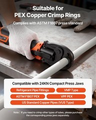 VEVOR 18V Cordless Mini Press Tool Kit for 1/2″ 3/4″ 1″ PEX Pipe Copper Rings
