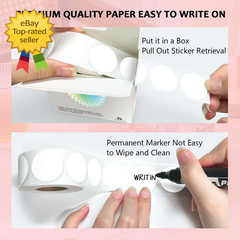 1 Inch White Dot Stickers 500 Pcs Round Color Coding Labels Self Adhesive Dots