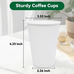 Coffee Cups, 100 Count 12 Oz Paper Cups, Disposable Cups for Hot and Cold,