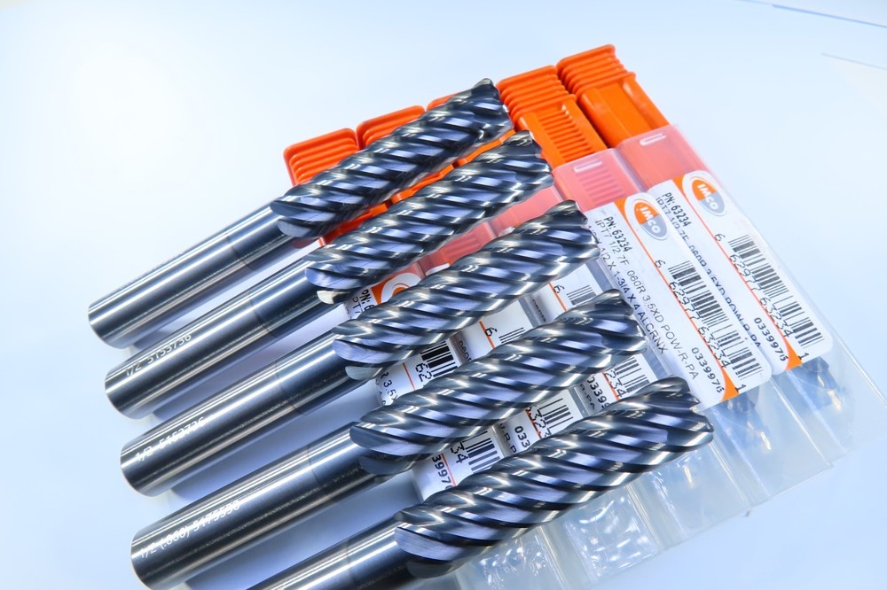 LOT ( 5 PCS ) IMCO 1/2″ POW-R-PATH CARBIDE 63234 END MILLS 7 FLUTE .060″ RADIUS