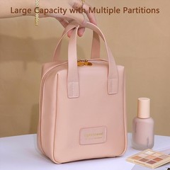 Travel Makeup Bag,Travel Cosmetic Bags, Waterproof Cosmetic Bag, PU Leather H…