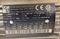 MGM BAPV-71-B4 Used Electric Motor 3ph 200/400-230/460V 1400/1680rpm 14130161
