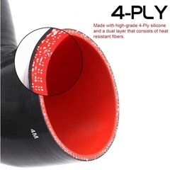 90 Degree ID 3 To 4 Inch Elbow Coupler Silicone Hose 4 Ply T Bolt Clamps 2Pcs Ki