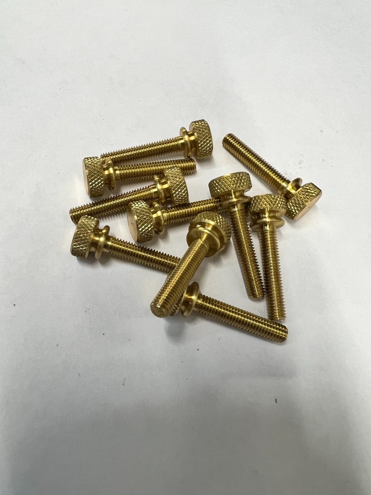 Knurled Thumb Screw Brass 10-32 Thread 1 inch length – 10 Pieces – 7111-10B