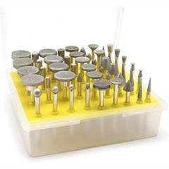 Drilax 50 Pieces Diamond Drill Bit Burr Set Grit 120 Sea Glass for Crafts Rocks