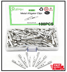 100 Pcs Metal Alligator Clips 52 Mm for Household Soldering and Electrical Test