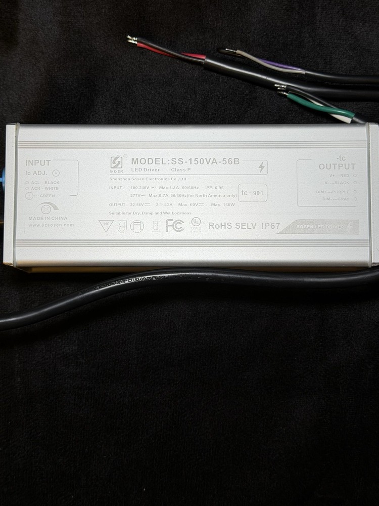 LED Driver SOSEN SS-150VA-56B Constant Current Driver – 150W – IP67