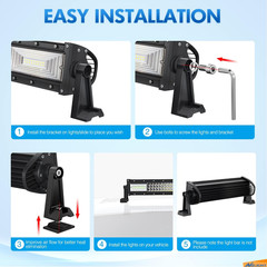 2PCS Side-Mounted Brackets Universal Adjustable Mounting Brackets for LED Light