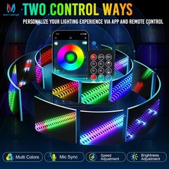 Mictuning 3Ft Cob Whip Lights Rgbic Chasing Appremote Control Rocker Switch 4