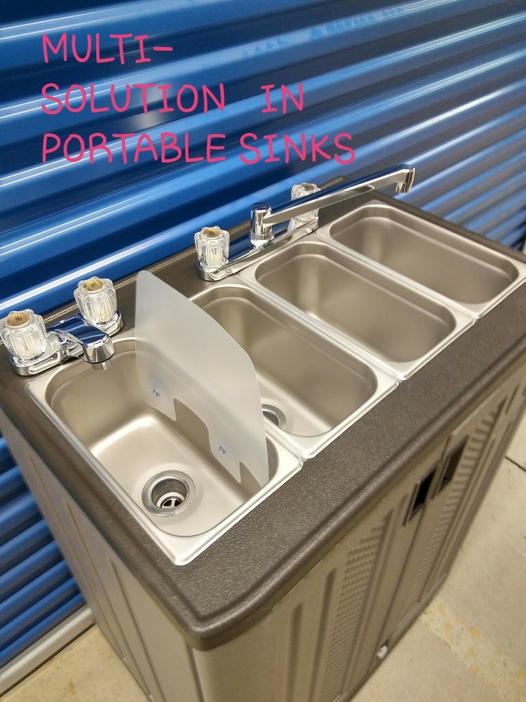 Portable Sink Mobile Concession three – compartment Hot Water w/Hand Wash Sink