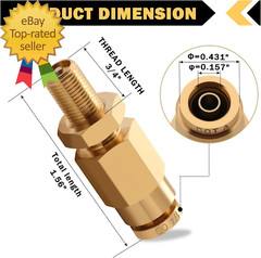 4 PCS 1/4″ Inflation Schrader Valve with Push to Connect for 1/4″ OD Air Line