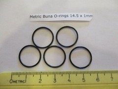 14.5mm ID x 16.5mm OD x 1mm thick O-ring. Buna-70. Quan 5.