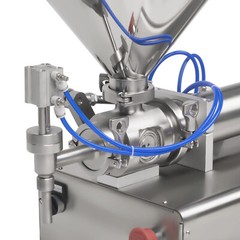 600ml Liquid Paste Filling Machine Pneumatic Bottle Pack Piston Filler + Hopper.