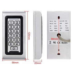 IP68 Waterproof RFID Access Control Keypad, Metal, WG26, 2000 Users, 10 Keyfobs