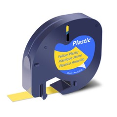 10 PK Black on Yellow Plastic Label Tape for Dymo Letra Tag 91332 LT100T LT100H