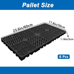 Lightweight Moisture-Proof Plastic Pallets for Indoor and Outdoor Use (6 Pcs)