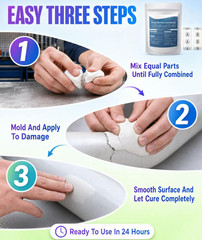 Steel Reinforced Epoxy Putty Waterproof Repair Clay for Metal Wood Car Crack Fix