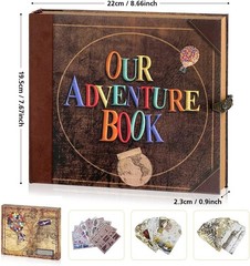 Our Adventure Book Travel Diary Photo Book, Scrapbook, Photo Album – Retro Vi…