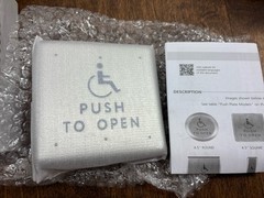 BEA 10PBS1 ADA Push Plate 4.75″ Square Stainless Steel Blue Handicap Logo