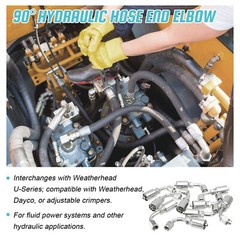 NEW 10 PCS 13943 4-4 PK STYLE HYDRAULIC HOSE FITTINGS 1/4″ FJIC 90 Degree