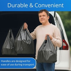 1000 Black T-Shirt Bags 11.5 x 6.5 x 22 Heavy Duty Plastic Grocery Shopping Bags