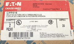 ⭐NEW⭐Eaton Crouse Hinds CPP516 Arktite Delayed Acton Circuit Breaking Plug 20A