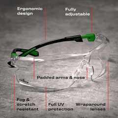 Nocry Safety Glasses with Clear anti Fog Scratch Resistant, UV Protection & Safe