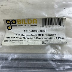 1516 Series 8mm REX Standoff (M4 x 0.7mm Threads, 168mm Length) – 4 Pack Bilda