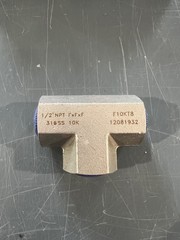 Lot of 6 Bar Stock Tee 1/2″ NPT Female FxFxF 10000 PSI 316 Stainless Steel F10KT