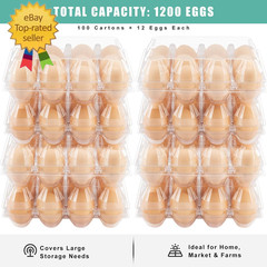 100 Packs Egg Cartons Cheap Bulk，Plastic for 12 Eggs, Clear Egg Cartons 3 * 4 Gr