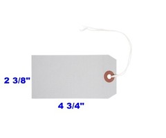 100 Gray Tags 4 3/4″ x 2 3/8″ Size 5 Inventory Shipping Hang Tag with String