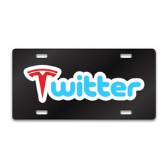 TESLA TWITTER FUNNY Chrome or Black Acrylic Standard License Plate CUSTOM LP0241