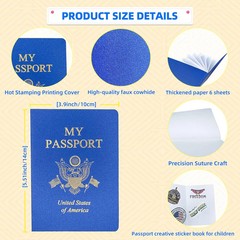 10 Pcs Blank Passport Notebook Blue Passport Book Fake Passport Travel Journal S
