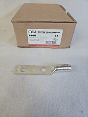 Box of 25 – NSI L40N-38P Long Barrel Copper Compression Lug 4/0 AWG Two Hole