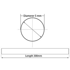 2 PCS 5 x 300mm (0.197 x 11.81 inches) Vigorous Linear Motion Rod, Case Harde…